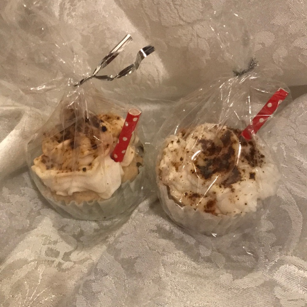 2 Organic peppermint cocoa homemade Cupcake soap